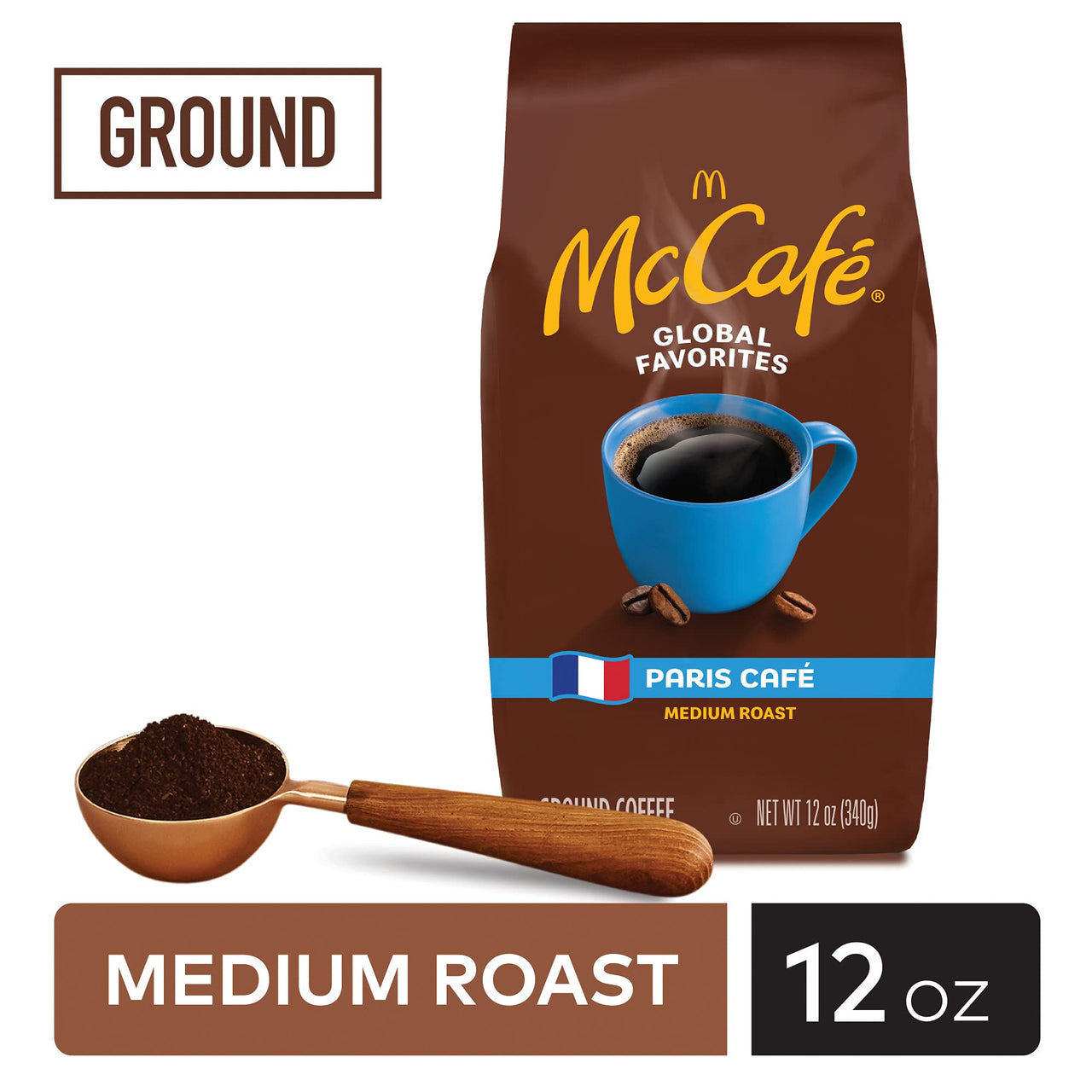 McCafe Paris Caf, Ground Coffee, Medium Roast, 12oz Bag