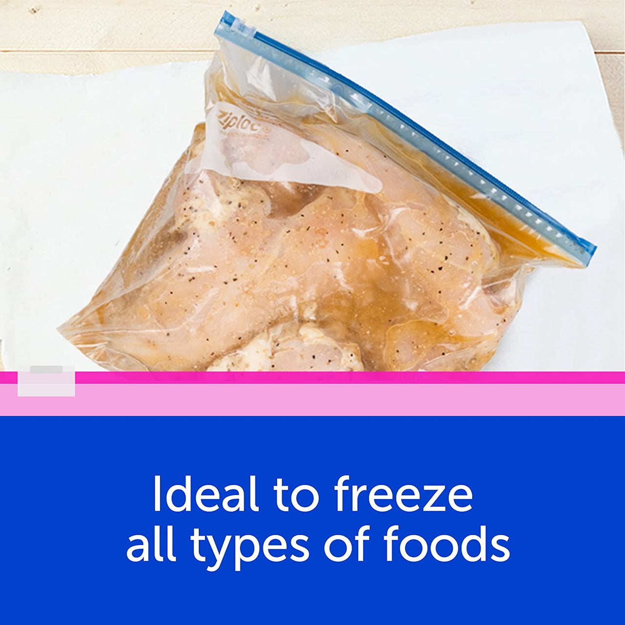 Ziploc Quart Food Storage Freezer Slider Bags, Power Shield Technology for More Durability, 34 Count