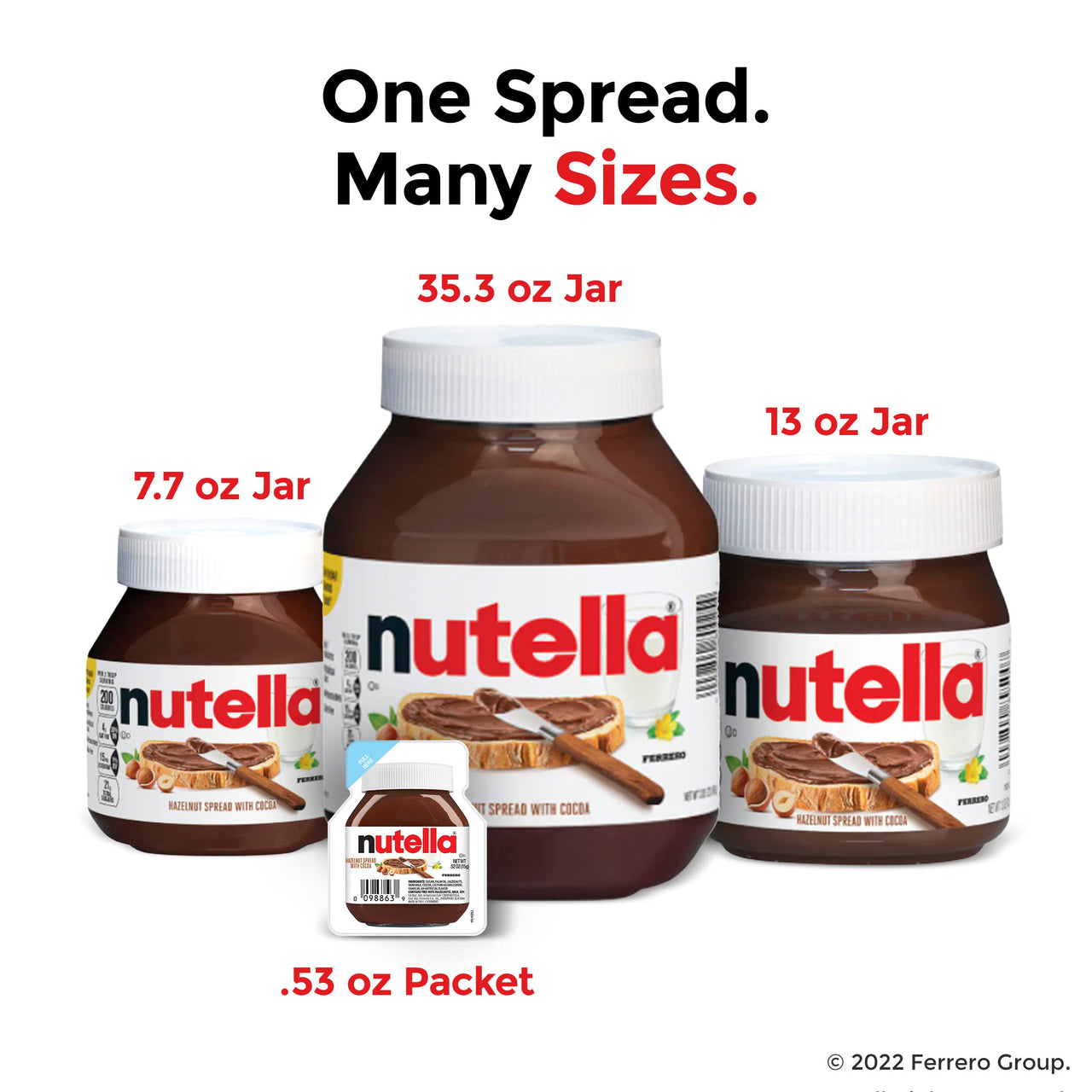 Nutella Hazelnut Spread with Cocoa for Breakfast, Great for Easter Baking, 13 oz Jar