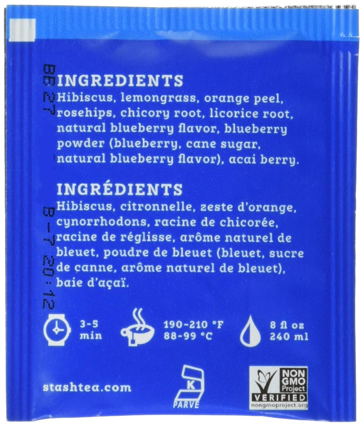 Stash Tea Blueberry Superfruit Herbal Tea, Box of 100 Tea Bags (Packaging May Vary)