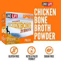 LonoLife - Chicken Bone Broth Single Serve Cups - 8g Collagen Protein - Grass-Fed, Gluten-Free - Keto & Paleo Friendly - 4 count