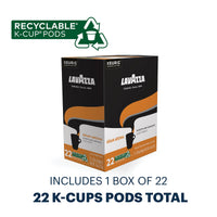 Lavazza Gran Aroma Single-Serve Coffee K-Cup Pods for Keurig Brewer, 22 Count, Balanced light roast with floral aroma and notes of citrus, 100% Arabica
