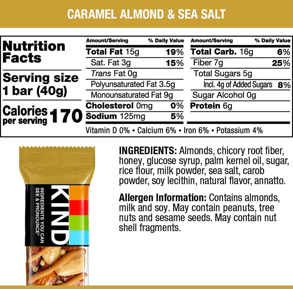 KIND Caramel Almond & Sea Salt, 8.4 Oz (Pack Of 6)