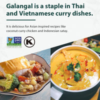 Soeos Galangal Powder 8 oz (227g), Galanga, Galanga Powder, Fresh Galangal Powder, Alpinia Galanga, Non-GMO Verified, Kosher  Pure Galangal Powder Perfect for Tom Kha and Tom Yum Soups