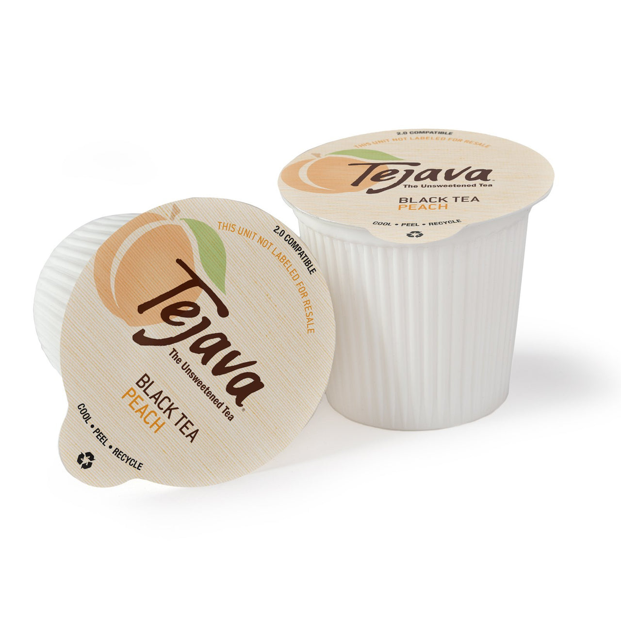 Tejava Unsweetened Black Tea with Natural Peach Flavor Pods, Award-Winning Tea, 100% recyclable Single Serve Cups (24 Pack)