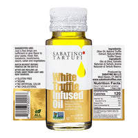 Sabatino Tartufi White Truffle Infused Olive Oil - All Natural, Made From White Truffles, Vegan, Vegetarian, Kosher, Non-Gmo Project Verified, 3.4oz