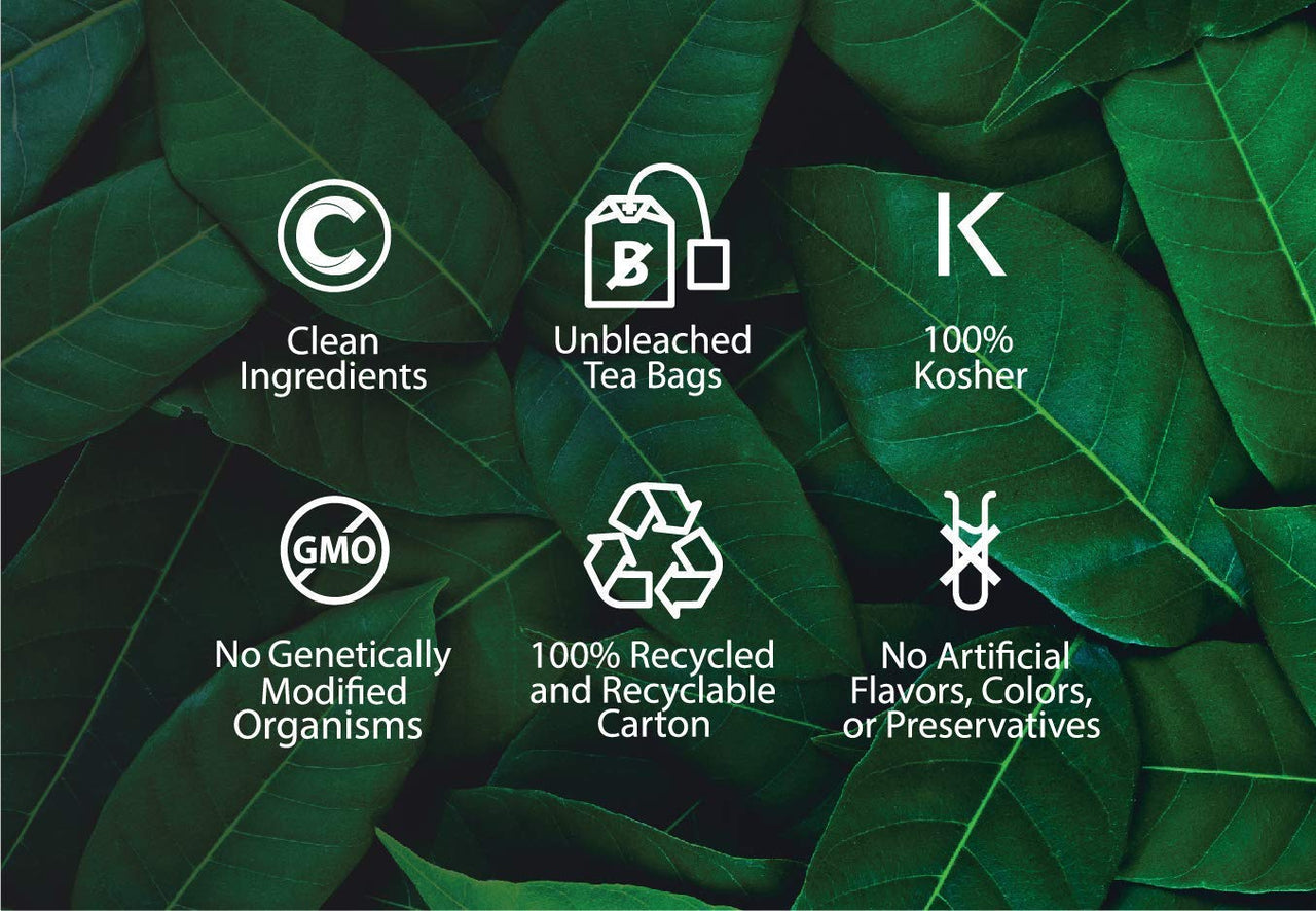 Buddha Teas Organic Skinny Buddha Blend - OU Kosher, USDA Organic, CCOF Organic, 18 Bleach-Free Tea Bag