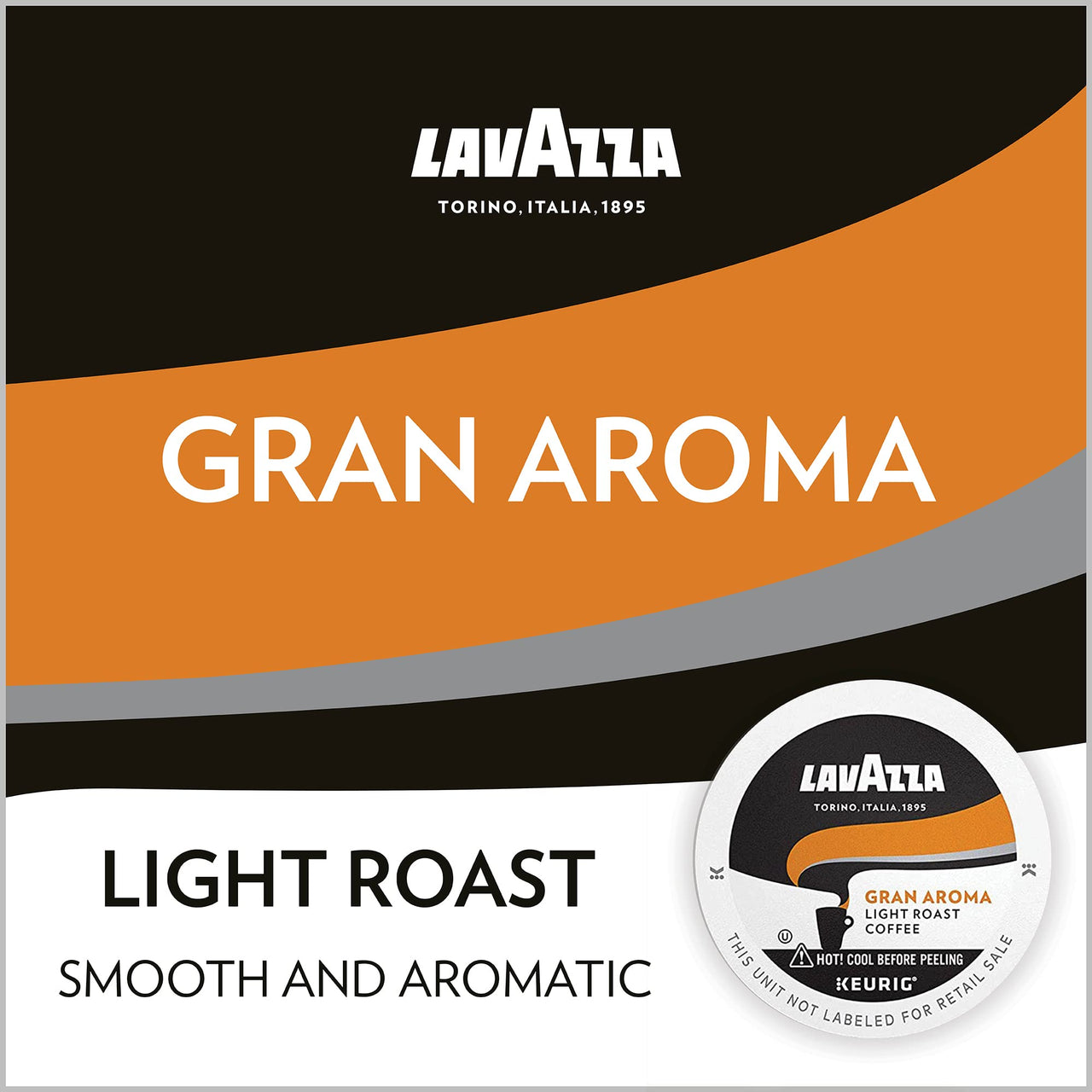 Lavazza Gran Aroma Single-Serve Coffee K-Cup Pods for Keurig Brewer, 22 Count, Balanced light roast with floral aroma and notes of citrus, 100% Arabica