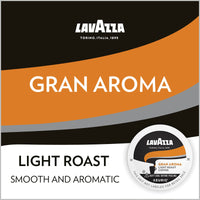 Lavazza Gran Aroma Single-Serve Coffee K-Cup Pods for Keurig Brewer, 22 Count, Balanced light roast with floral aroma and notes of citrus, 100% Arabica