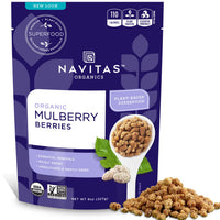 Navitas Organics Mulberries, 8 oz. Bag, 8 Servings  Organic, Non-GMO, Sun-Dried, Gluten-Free, Sulfite-Free (Pack of 1)