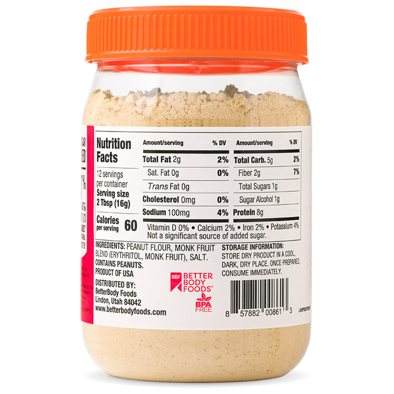 PBfit Sugar-Free Peanut Butter Powder, Powdered Peanut Spread From Real Roasted Pressed Peanuts, No sugar added, 7 Ounce