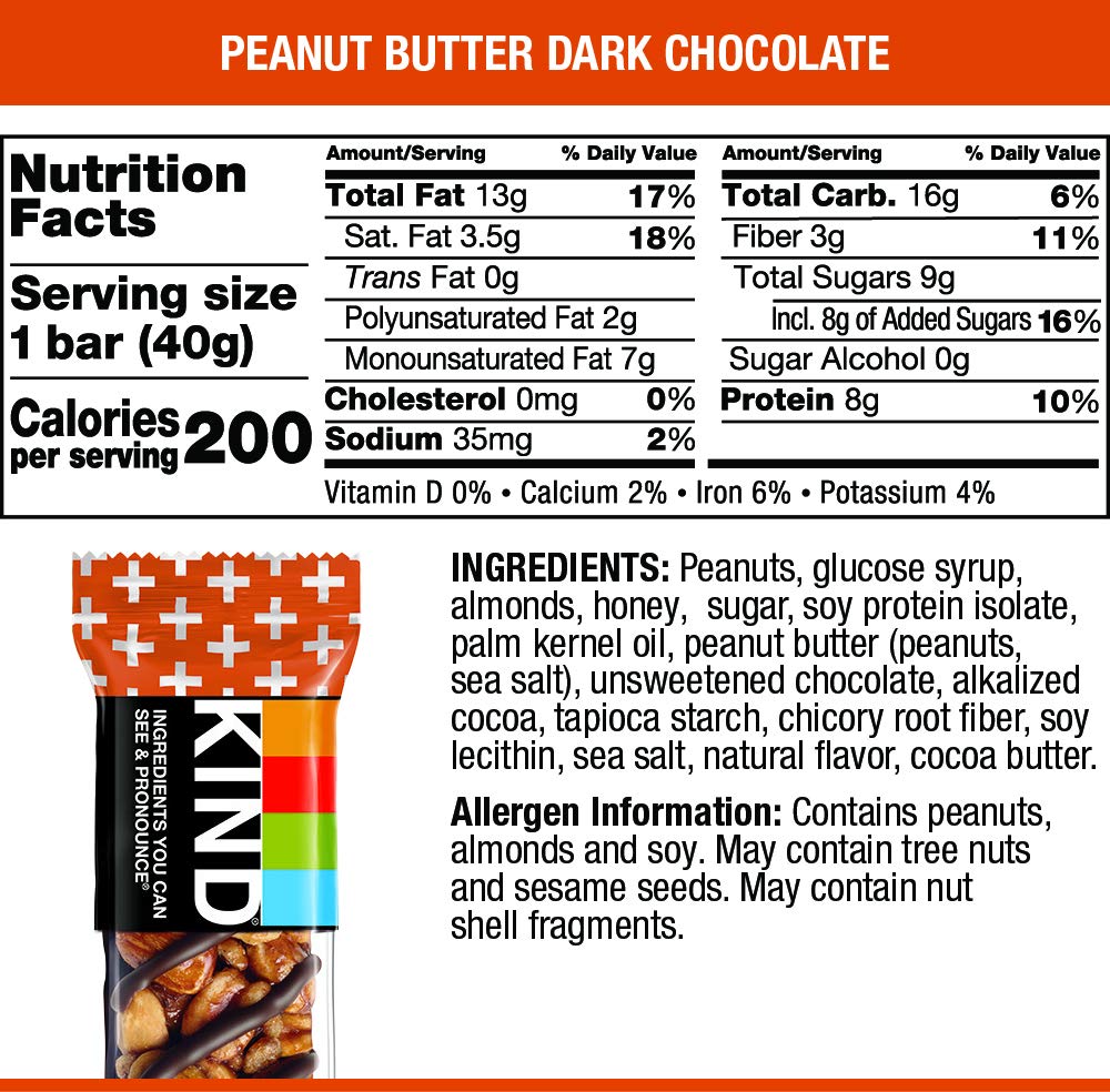 KIND Peanut Butter Dark Chocolate, 8.4 Oz (Pack Of 6)