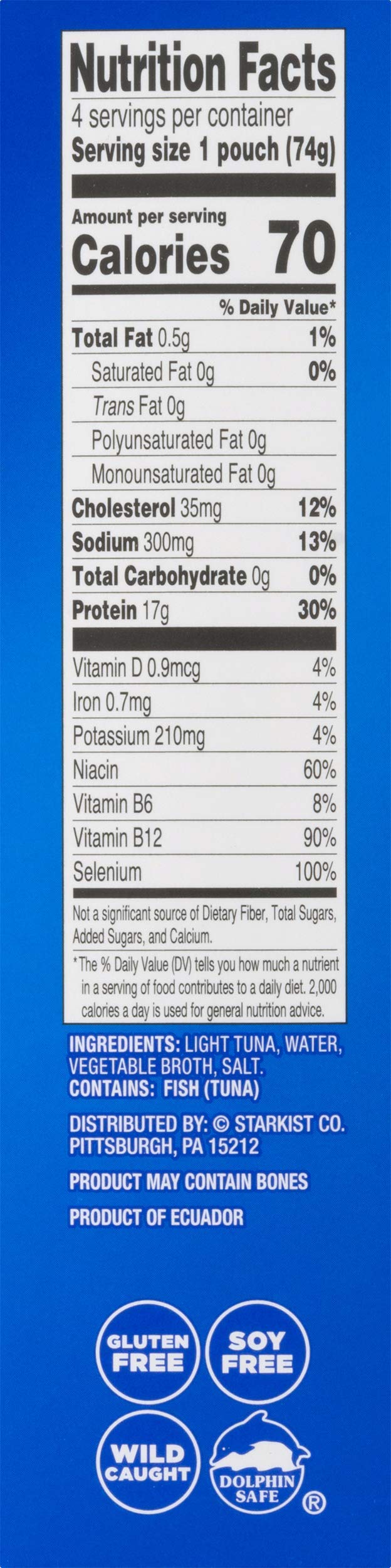 StarKist Chunk Light Tuna in Water, 2.6 Oz, Pack of 4