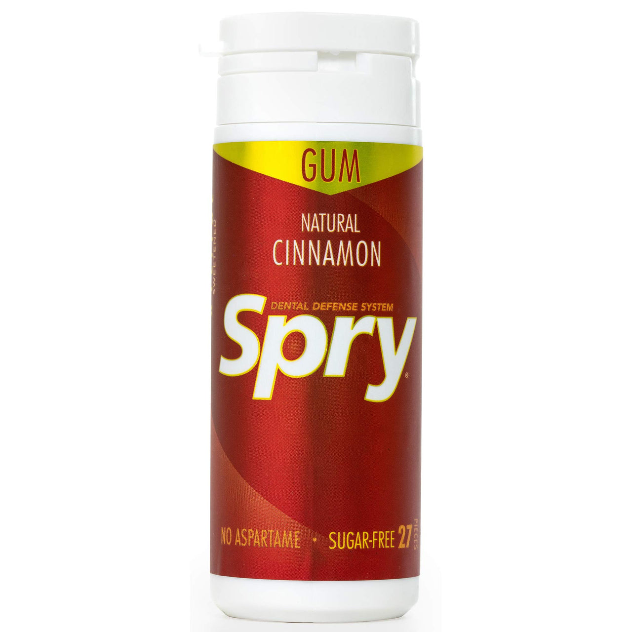 Spry Fresh Natural Xylitol Chewing Gum Dental Defense System Aspartame-Free Sugar Free Gum (Cinnamon, 27 Count - Pack of 1)