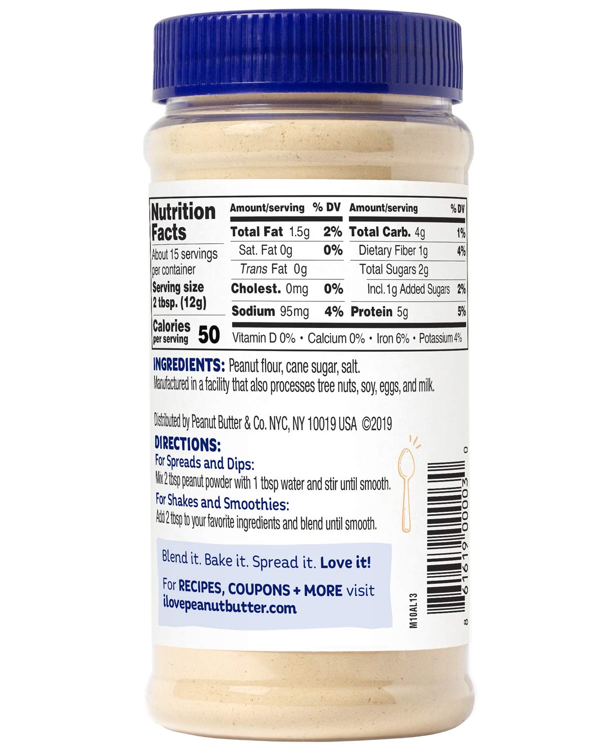 Peanut Butter & Co. Original Peanut Powder, Non-GMO Project Verified, Gluten Free, Vegan, 6.5 oz Jar