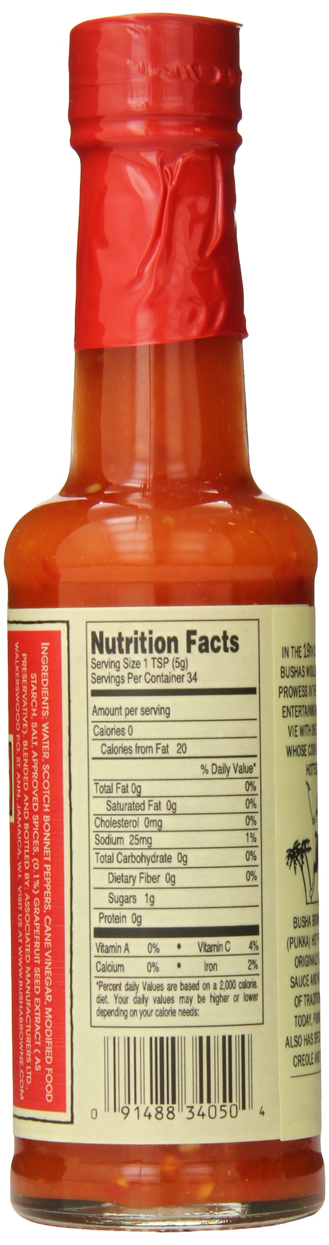 Busha Brownes Pukka Hot Pepper Sauce, 5.0 Ounce