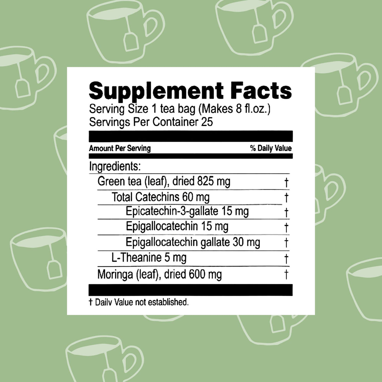 Hyleys Tea Moringa Oleifera with Turmeric Flavor - 25 Tea Bags (Miracle Tree Tea)