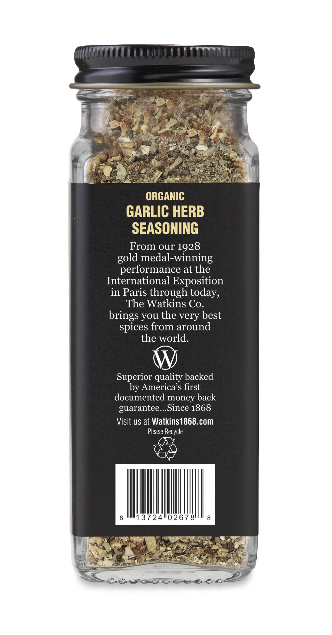 Watkins Gourmet Organic Spice Jar, Organic Garlic Herb, 2.9 Oz. Jar, 1 Count