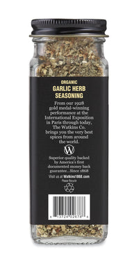 Watkins Gourmet Organic Spice Jar, Organic Garlic Herb, 2.9 Oz. Jar, 1 Count