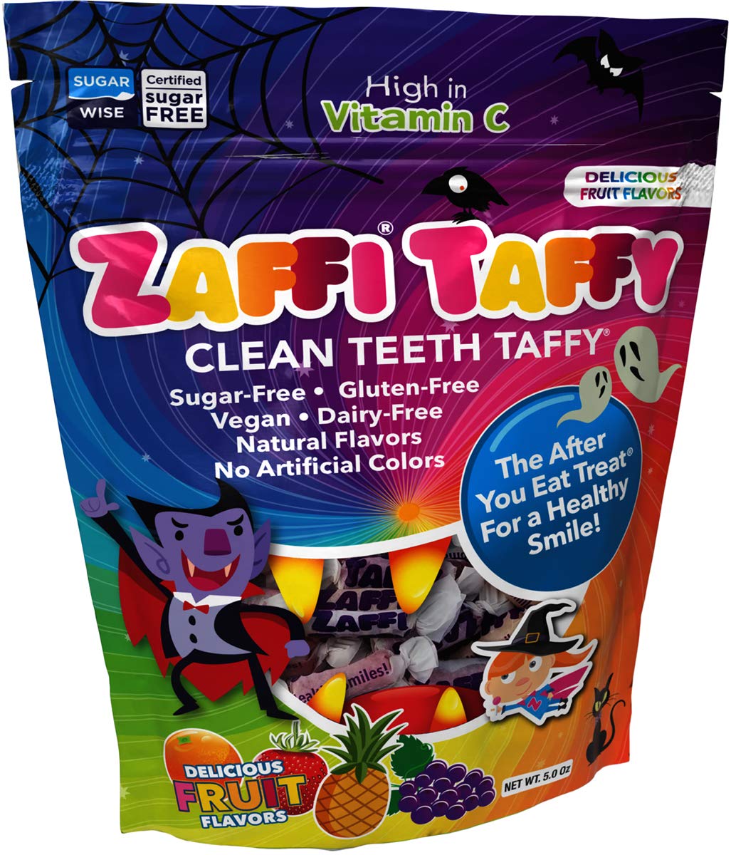 Zollipops Halloween Clean Teeth Zaffi Taffy, Natural Fruit, 10 Oz