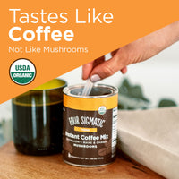 Organic Instant Coffee Powder by Four Sigmatic | Arabica Instant Coffee with Lion's  Mane, Chaga and Rhodiola | Mushroom Coffee Instant Mix for Better Focus and Immune Support | 30 Serving Canister