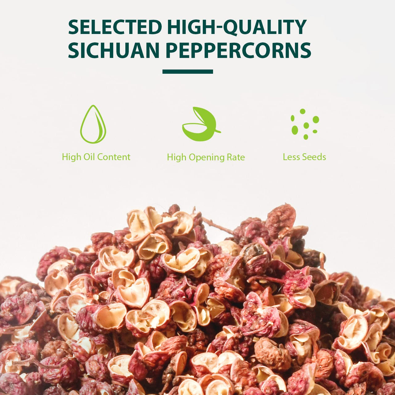 Soeos Sichuan Peppercorns, Authentic Szechuan Pepper corn, Tingle and Numbing Effect, Less Seeds, Strong Flavor, Essential for Kung Pao Chicken, Mapo Tofu, 16 oz (454g), Grade A Red Peppercorn