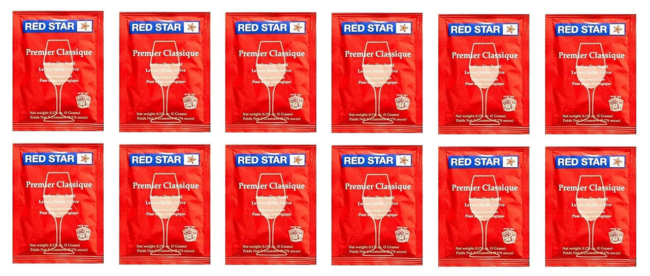 North Mountain Supply - RS-PC-12 Red Star Premier Classique Wine Yeast - Pack of 12 - Fresh Yeast & Food Grade Yeast Nutrient - 3.5 Ounce Jar