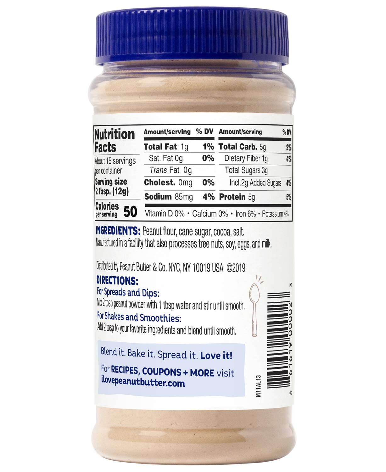 Peanut Butter & Co. Cocoa Peanut Powder, Non-GMO Project Verified, Gluten Free, Vegan, 6.5 Ounce Jars (Pack of 6)