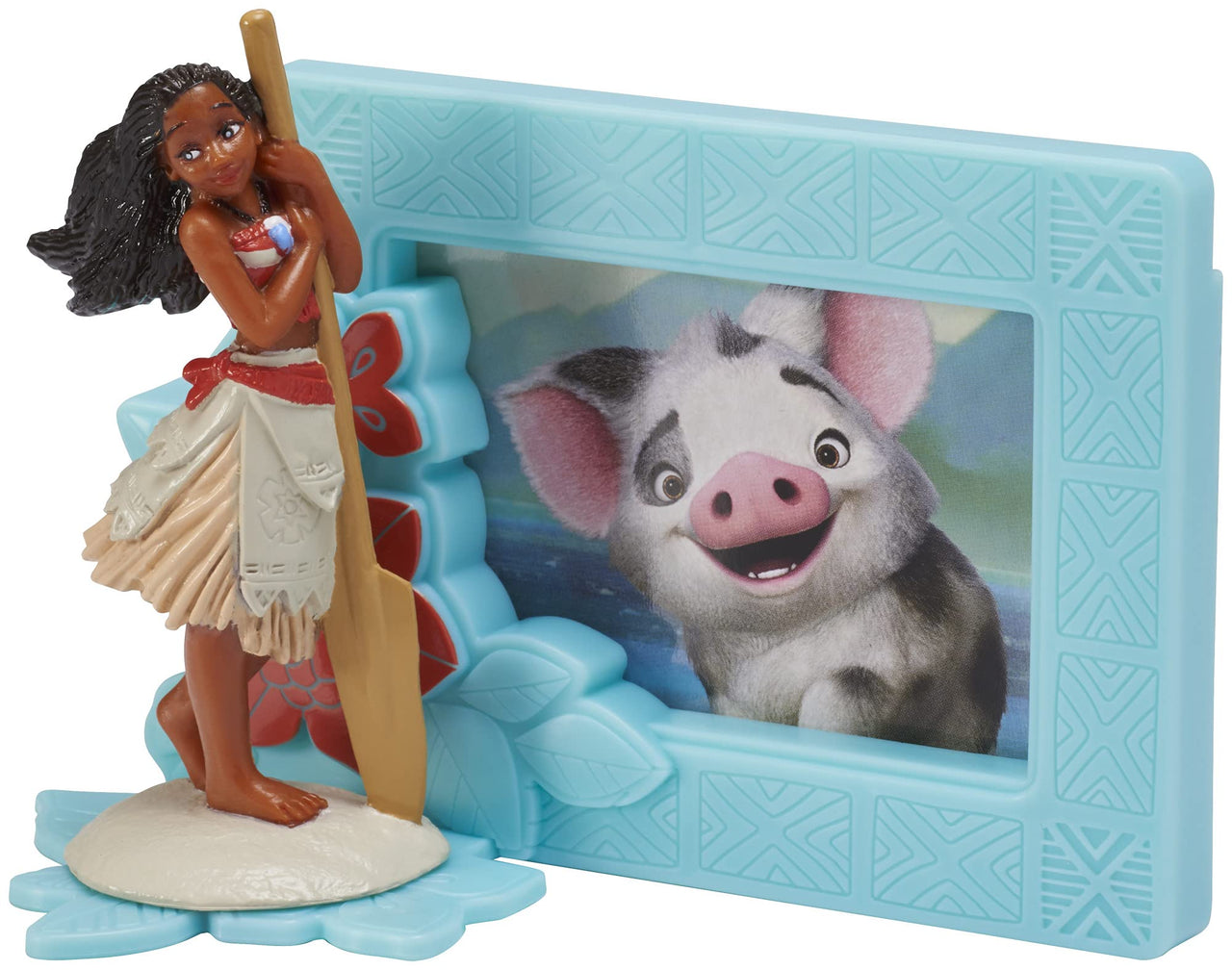 DecoSet Disney Moana Adventures in Oceania Cake Topper, 2-Piece Cake Decorations with Figurine and Photo Frame Featuring Moana and Pua