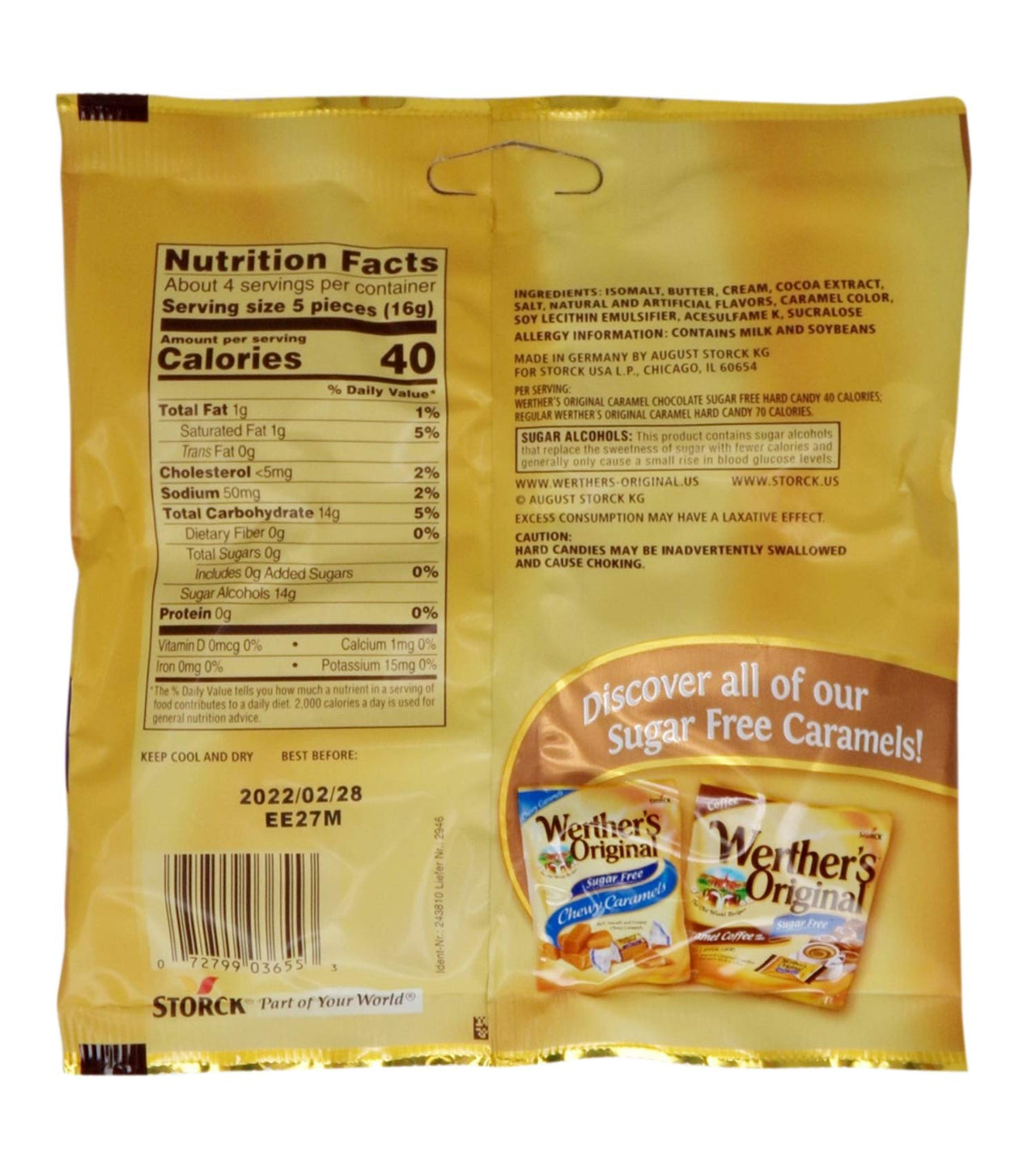 Sugar Free Hard Candy Assortment Caramel Coffee, Caramel, Caramel Chocolate, Pack of 3