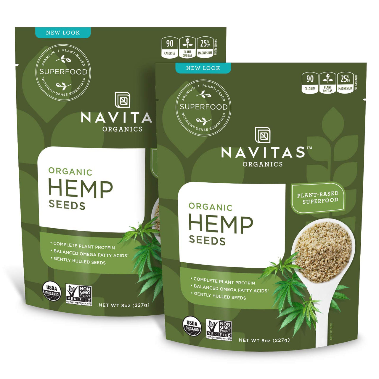 Navitas Organics Raw Hemp Seeds, 8 oz. (2-Pack) 30 Servings  Organic, Non-GMO, Low Temp-Hulled, Gluten-Free