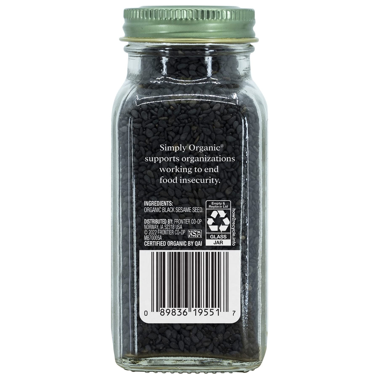Simply Organic Whole Black Sesame Seed, Certified Organic | 3.28 oz | Sesamum indicum