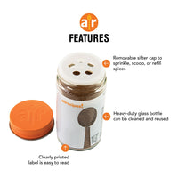 Allrecipes Essential Seasonings (Granulated Garlic, Granulated Onion, Onion Salt) in Glass Jars with Removable Sifter Caps for Sprinkling, Set of 3 Clear 9.63 x 6.13 x 2-Inch