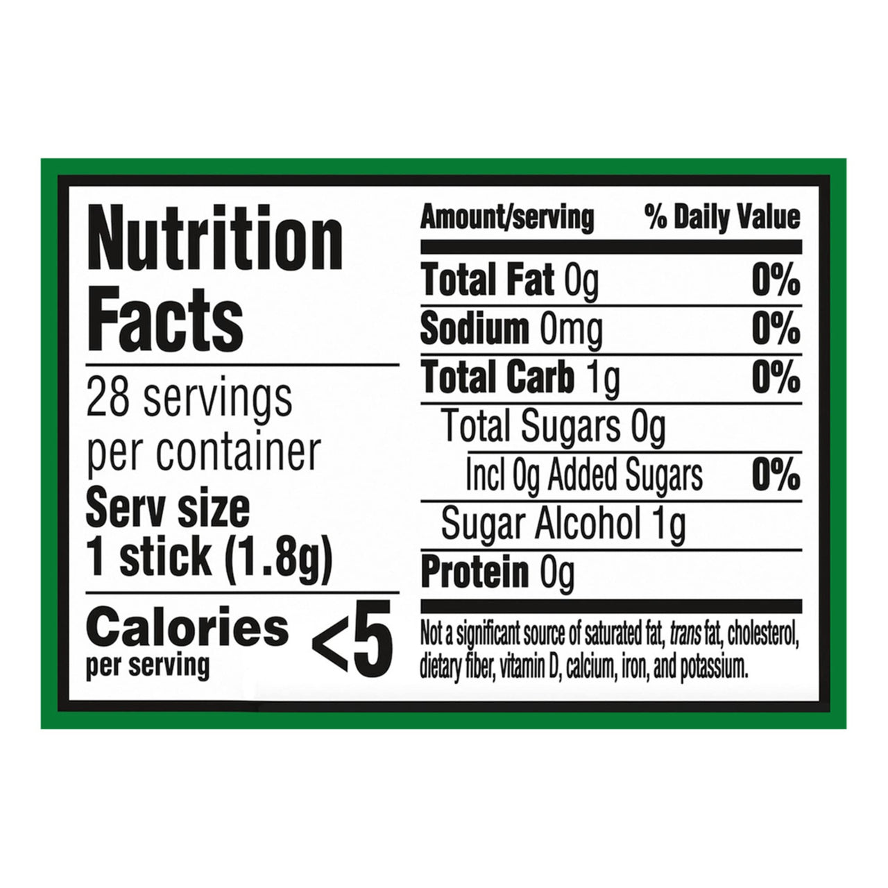 Trident Spearmint Sugar Free Gum, 28 Piece Pocket Pack