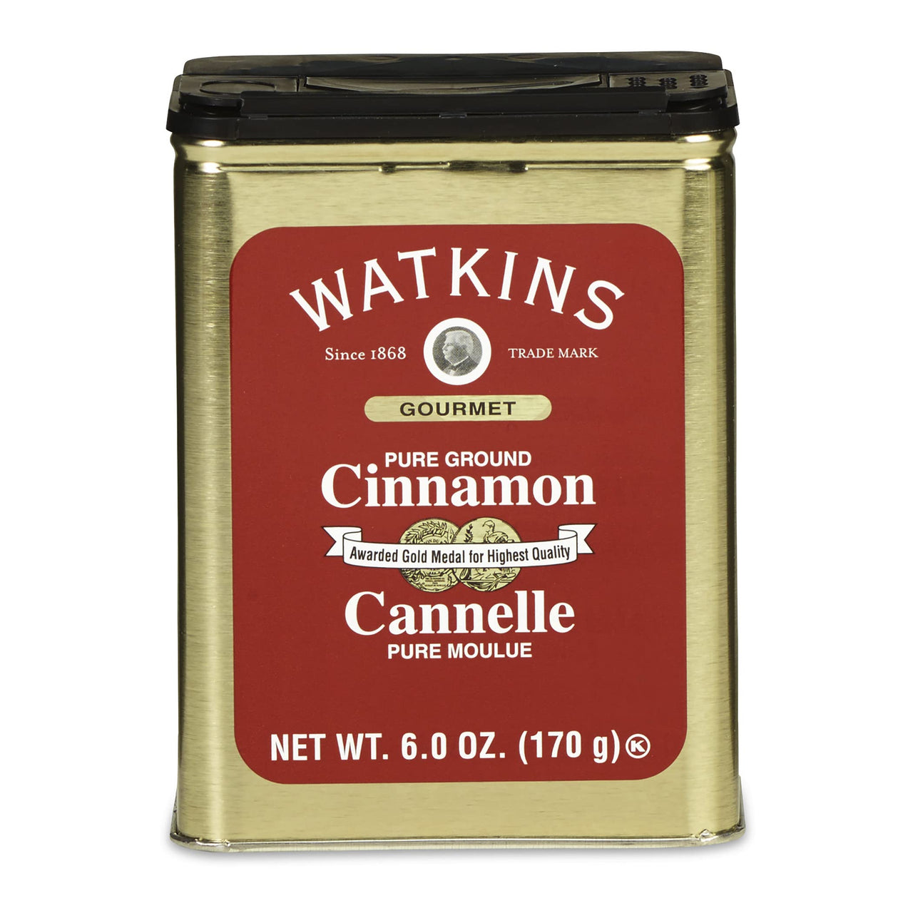 Watkins Gourmet Spice Tin, Pure Ground Cinnamon, 6 oz. Tin, 1-Count