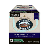 French Market Coffee, St. Charles Blend, Single Serve Coffee K-Cup Pods, Dark Roast, 12 Count