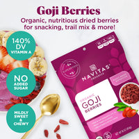 Navitas Organics Goji Berries, 4 oz. Bag, 4 Servings - Organic, Non-GMO, Sun-Dried, Sulfite-Free