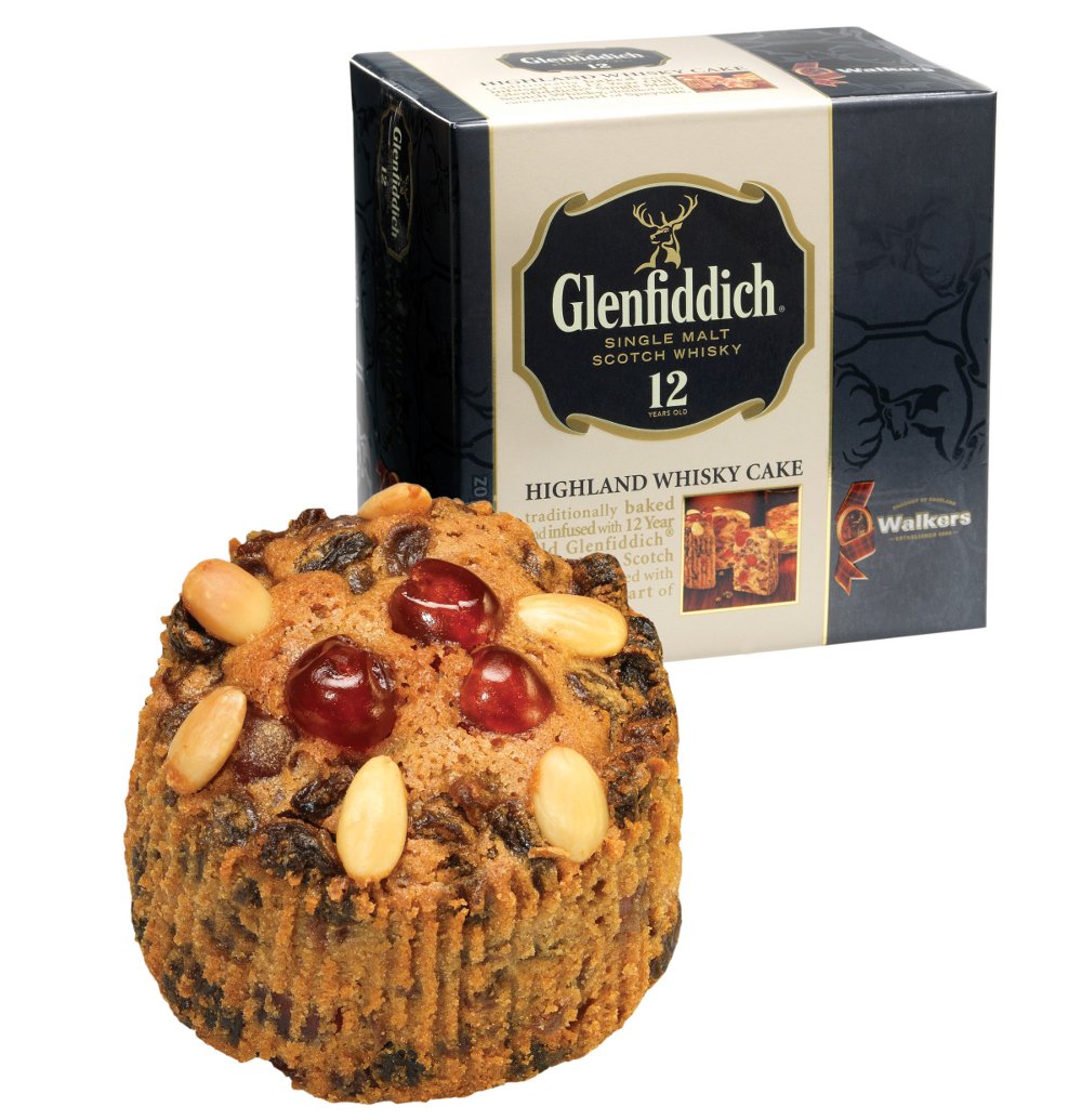 Walker's  Shortbread Glenfiddich Highland Holiday Whisky Cake, Luxury Holiday Treat, 14.1 Oz Box