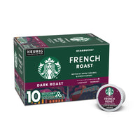 Starbucks K-Cup Coffee PodsDark Roast CoffeeFrench Roast100% Arabica1 box (10 pods)