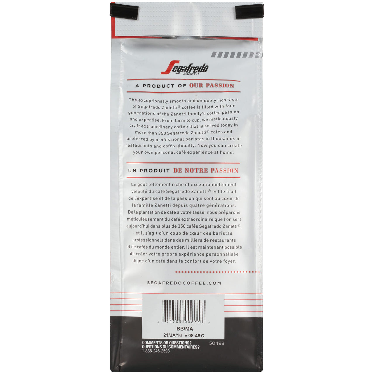 Segafredo Zanetti Ground Coffee, Vivace Medium Roast, Made with Arabica, Vivacious and Balanced Flavor