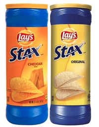 Lays Stax Combination Pack of 2: Lays Stax Cheddar 5.5OZ and Lays Stax Original 5.75Oz (2 Canisters Total)