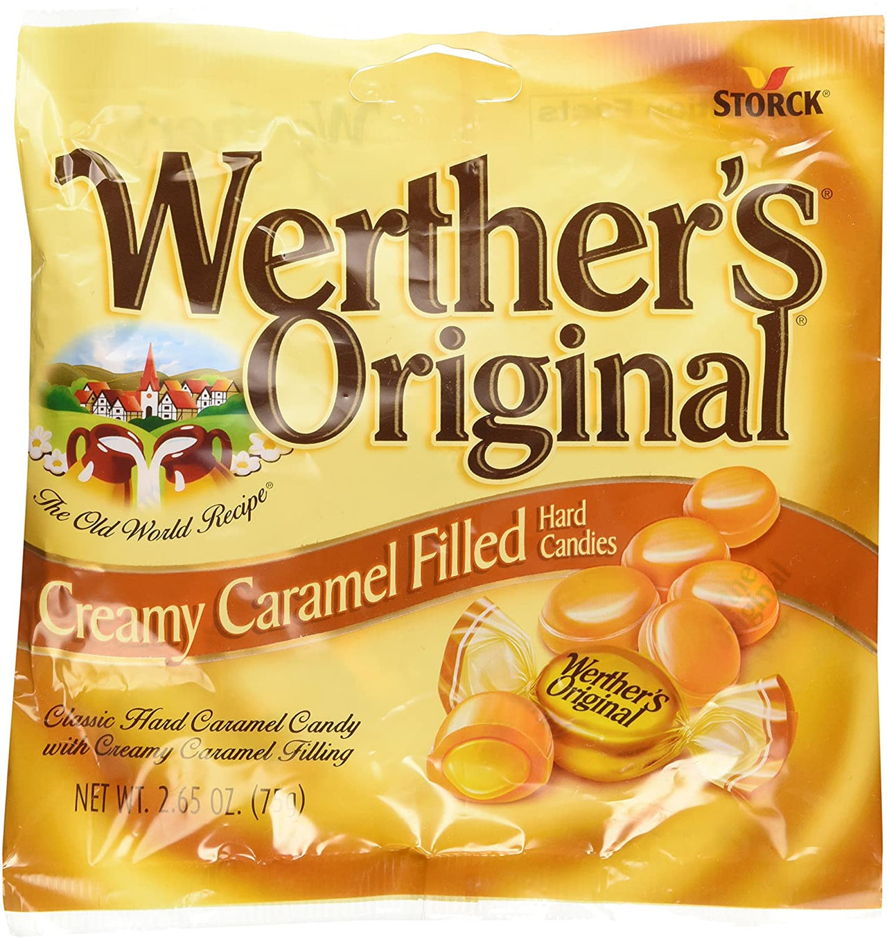 PACK OF 6 (SIX) CREAMY CARAMEL FILLED HARD CANDIES BY werthers original STORCK, MADE IN GERMANY YOU WILL RECEIVE 6 BAGS OF 2.65 OZ. (75g)