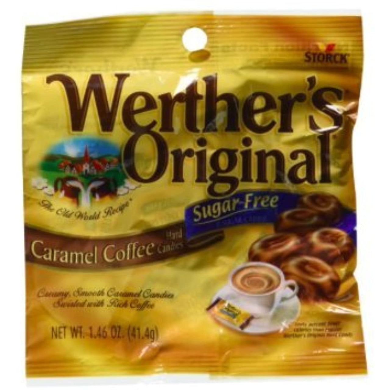 Werthers Original Caramel Coffee Sugar Free Hard Candies 1.46 Oz (4 Pack)