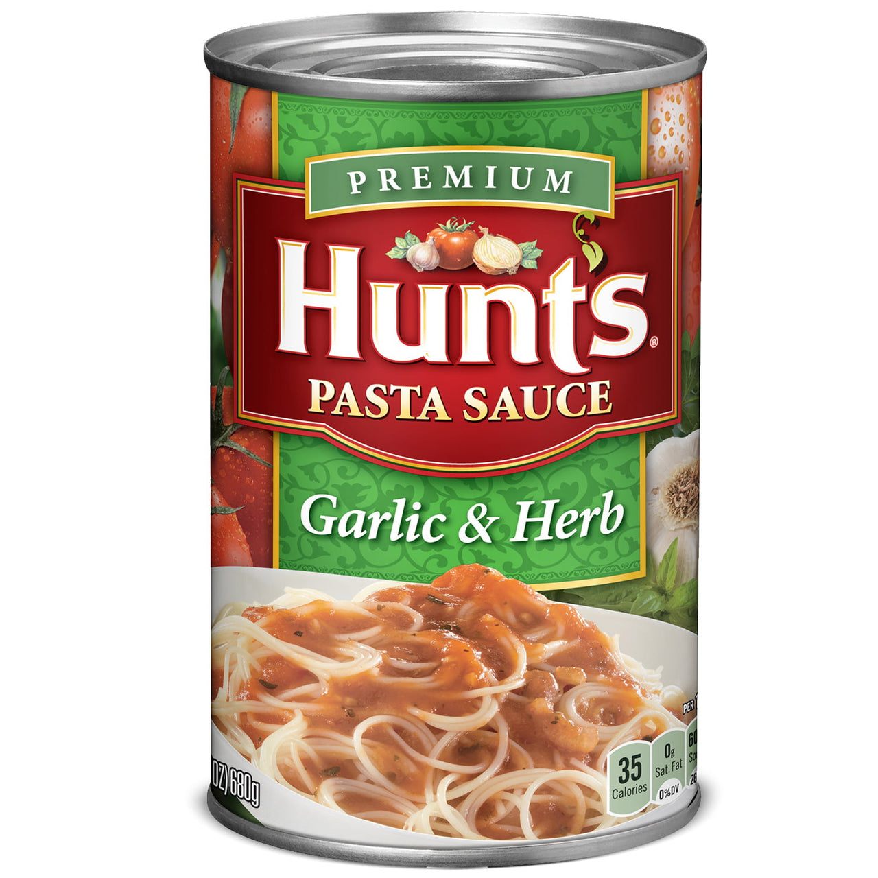 Hunt's  Garlic & Herb Pasta Sauce, 100% Natural Tomato Sauce, 24 Oz Can