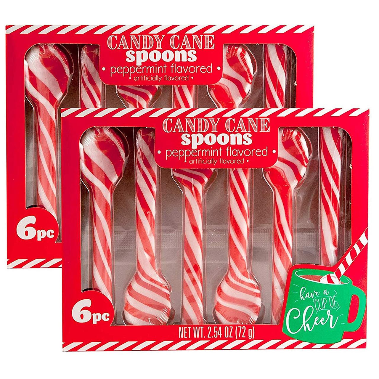 Peppermint Candy Cane Stirring Spoons 2 boxes 12 Count