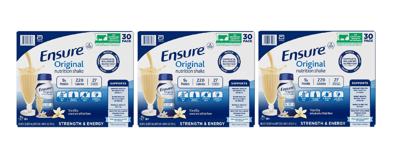 Ensure Original Nutrition Shake, 8 fl. oz, 30-pack, Vanilla 3PK