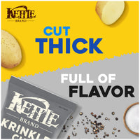 Kettle Brand Krinkle Cut Salt and Fresh Ground Pepper Kettle Potato Chips, Gluten-Free, Non-GMO, 7.5 oz Bag