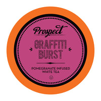 Prospect Tea Pomegranate White Tea Pods Compatible with K Cup Brewers Including 2.0, Graffiti Burst, 40 count
