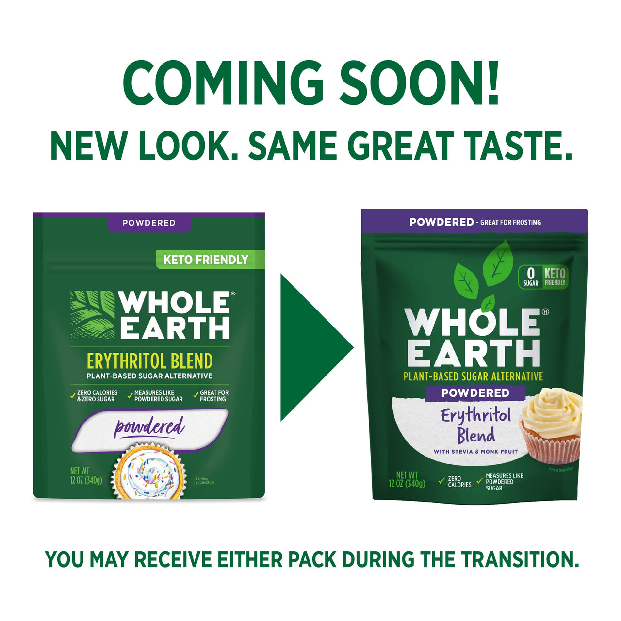 Whole Earth Powdered Erythritol Plant-Based Confectioner's  Sugar Alternative, 12 Ounce Resealable Bag