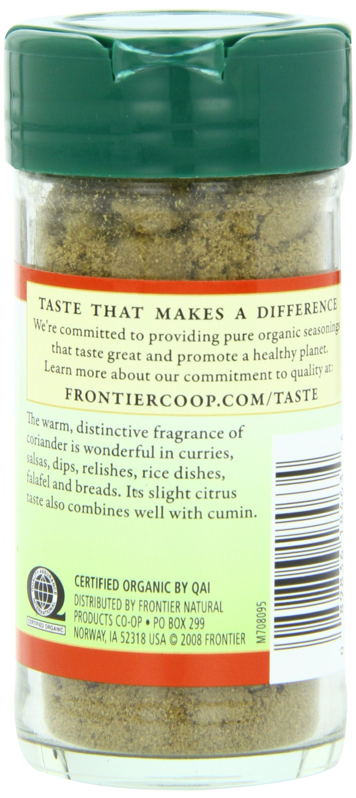 Frontier Natural Products Coriander Seed, Og, Ground, 1.66-Ounce